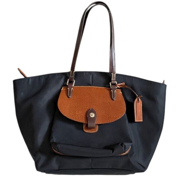 DOONEY and BOURKE Black Nylon Pocket Shopper Tote Bag XL - Picture 1 of 13